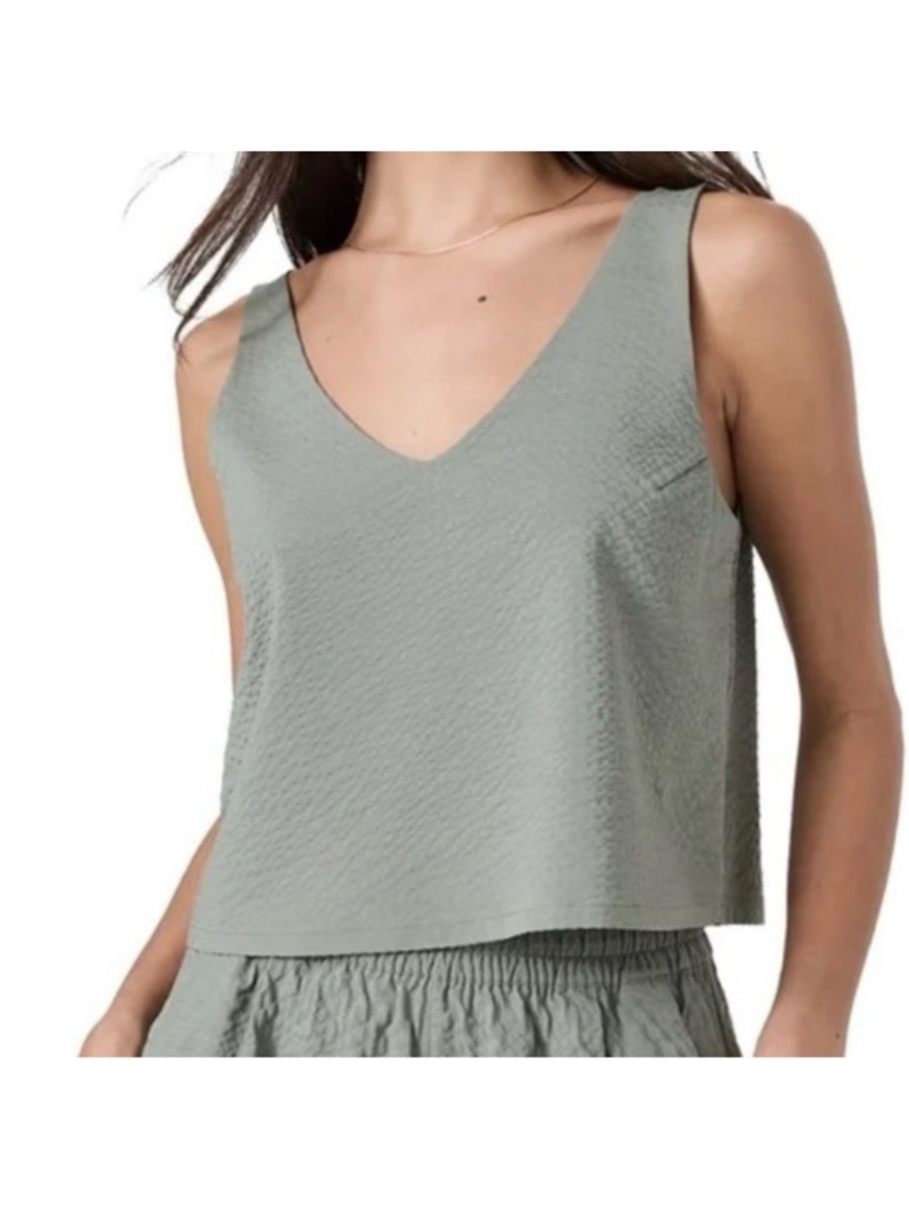 NWOT Vuori VILLA DOUBLE V TEXTURIZED TANK Size XS